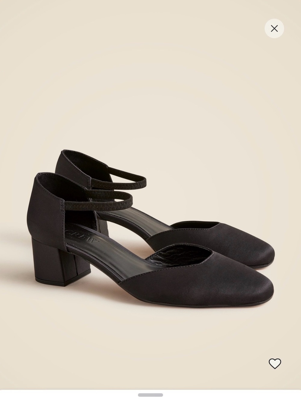 Mollie elastic strap heels in satin black